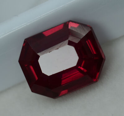 Authentic Red Ruby 8.63 Ct Natural Emerald Shape CERTIFIED Loose Gemstone