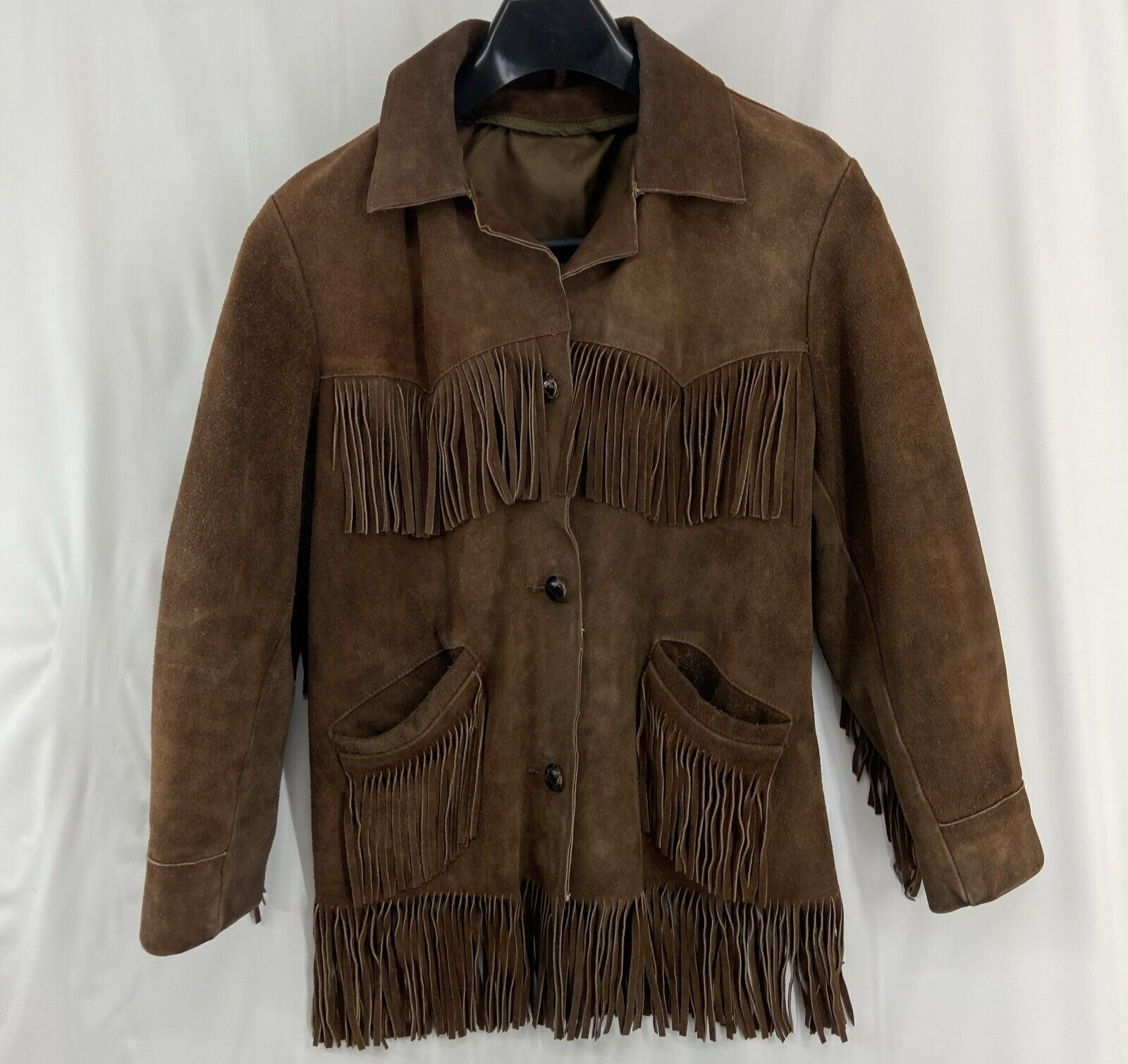 ジャケット・アウター 90s suede fringe collar Vintage 90s Excelled Southwestern Suede Jacket Medium Black