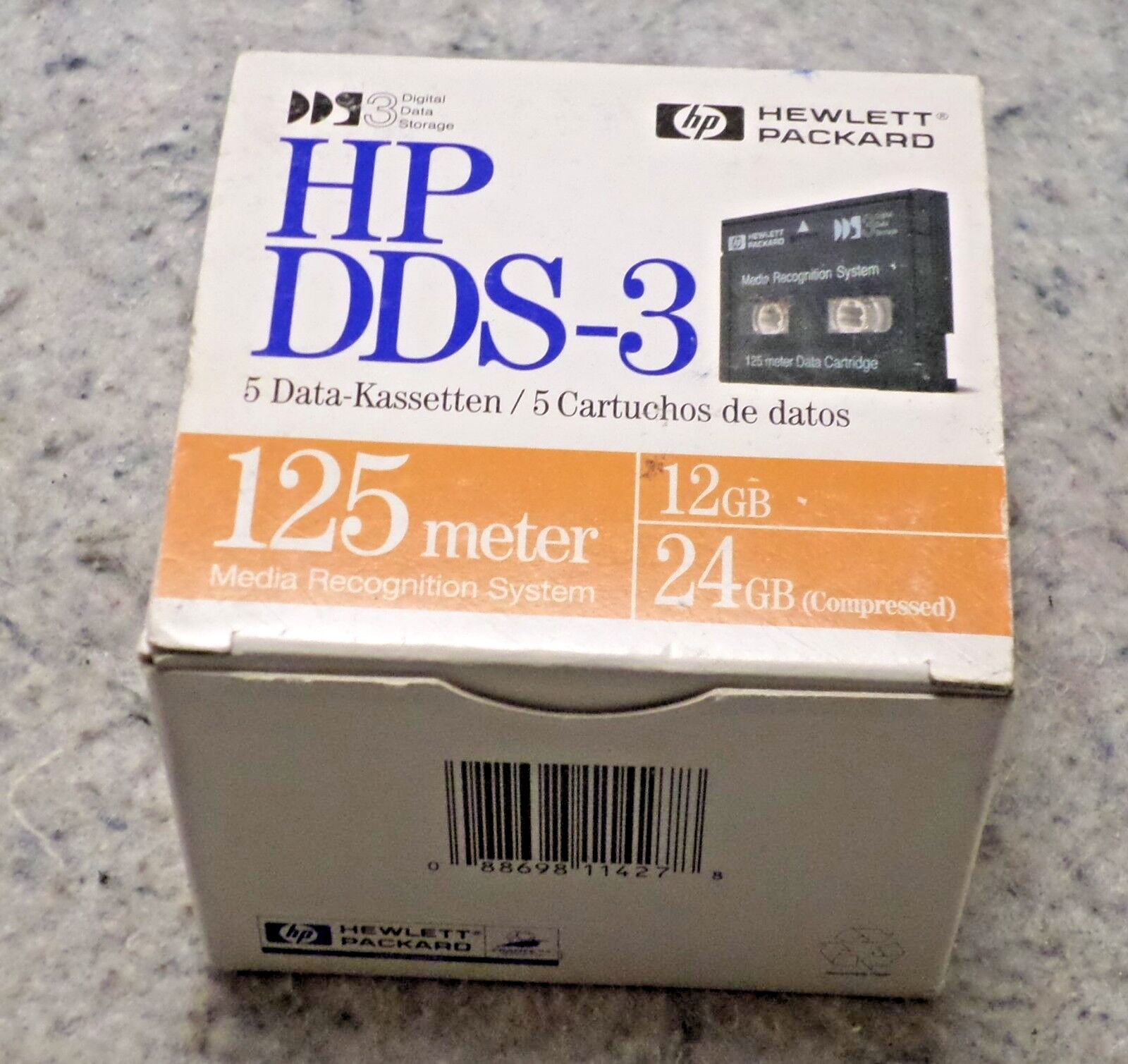 HP DDS-3 125 Meter 12GB/24GB(Compressed) Data Cartridge New Sealed