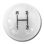 3 speed engraved shift knob WHITE 3/8''-16 for Hurst chrome shifter sticks