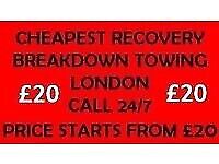 24-7 VAN BREAKDOWN VEHICLE TRUCKS TOWING LONDON TOW CAR RECOVERY SERVICES