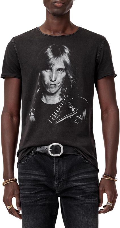 John Varvatos Men's Tom Petty Black and White Tee