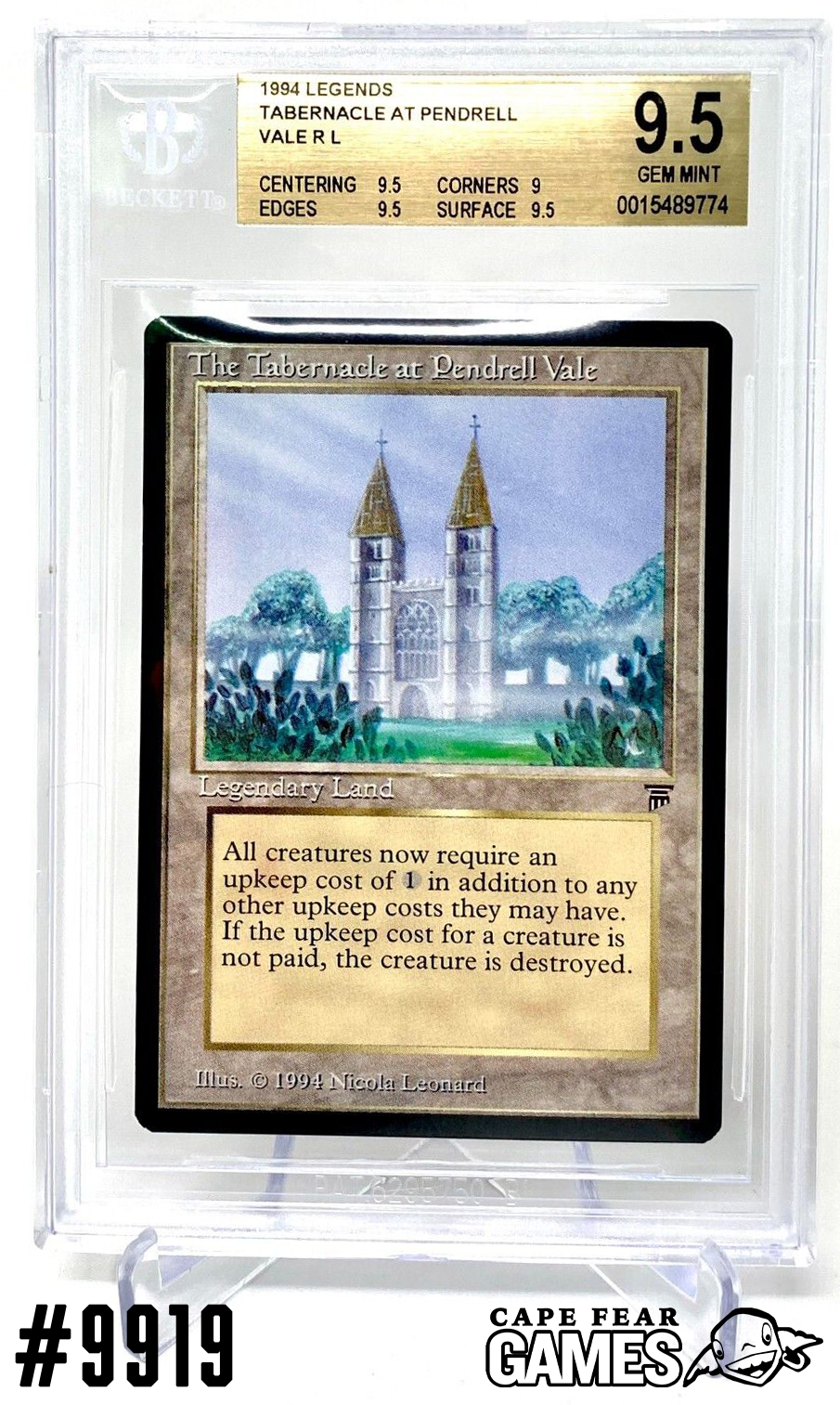 MTG The Tabernacle at Pendrell Vale - BGS 9.5 - #9919, NM-Mint, English Legends MTG The Tabernacle at Pendrell Vale - BGS 9.5 - #9919, NM-Mint, English Legends