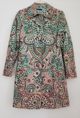 VTG 90s SISLEY Womens Blazer Italy Floral Paisley Walking Coat Jacket 