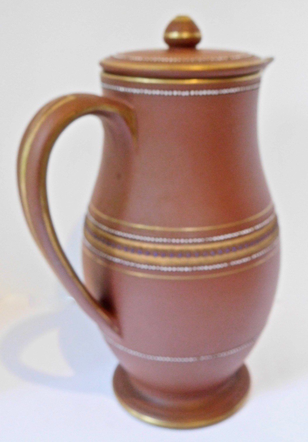 Antique English Staffordshire Rosso Antico Redware Coffee/Chocolate Pot