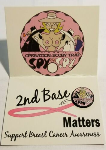 Spy Vs Spy Grey Lady Spy Pink "Breast Cancer Awareness" MAD Magazine Pathtag