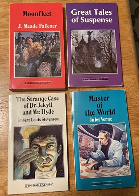 Lot of 4 Watermill Classic Books - Dr. Jekyll, Master of the World, Moonfleet 