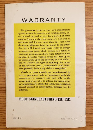 1951 Pathfinder Mower Parts Catalog of Root Manufacturing of Baxter Springs, KS