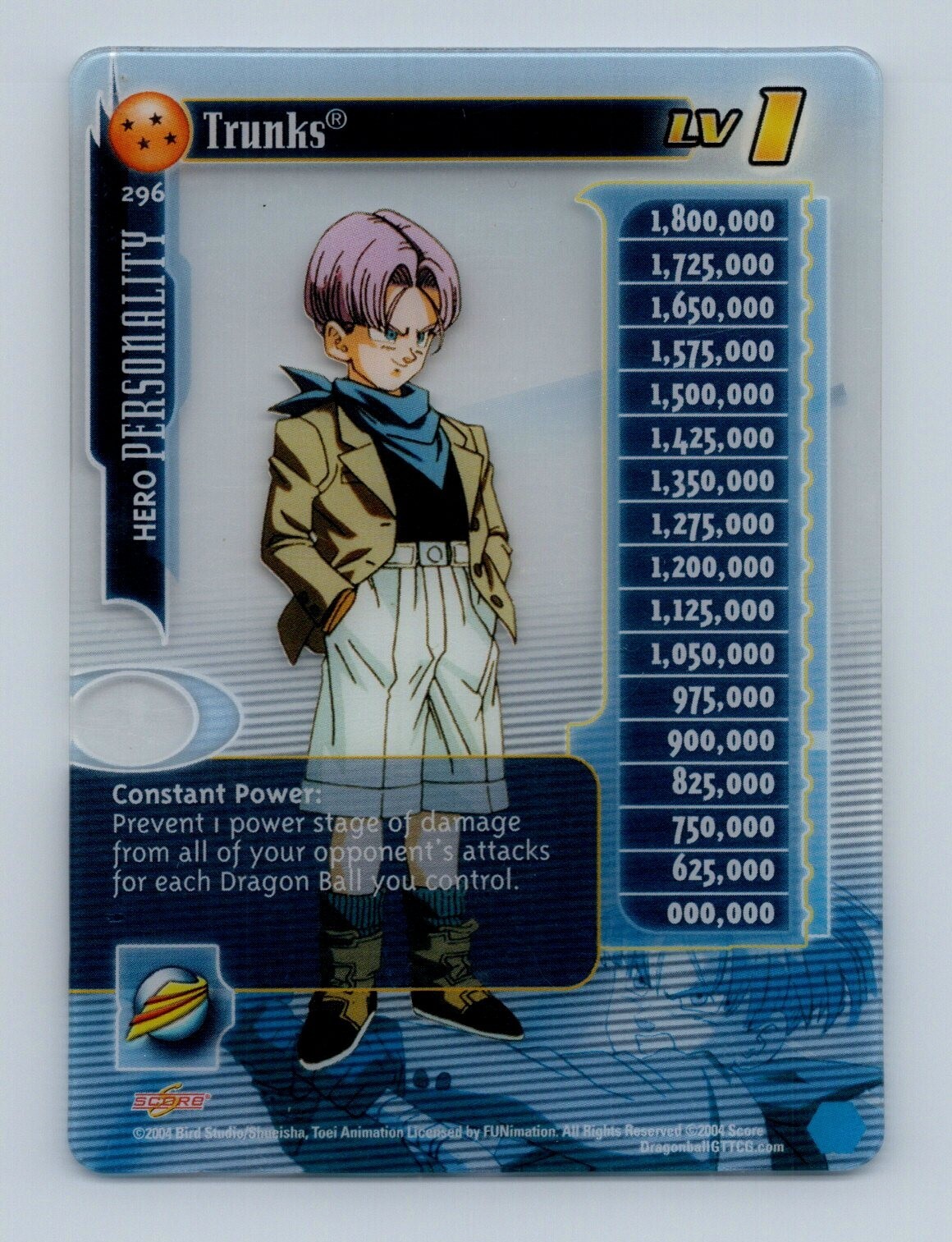 Dragon Ball GT TCG - Trunks 296 - HI-TECH Personality Baby