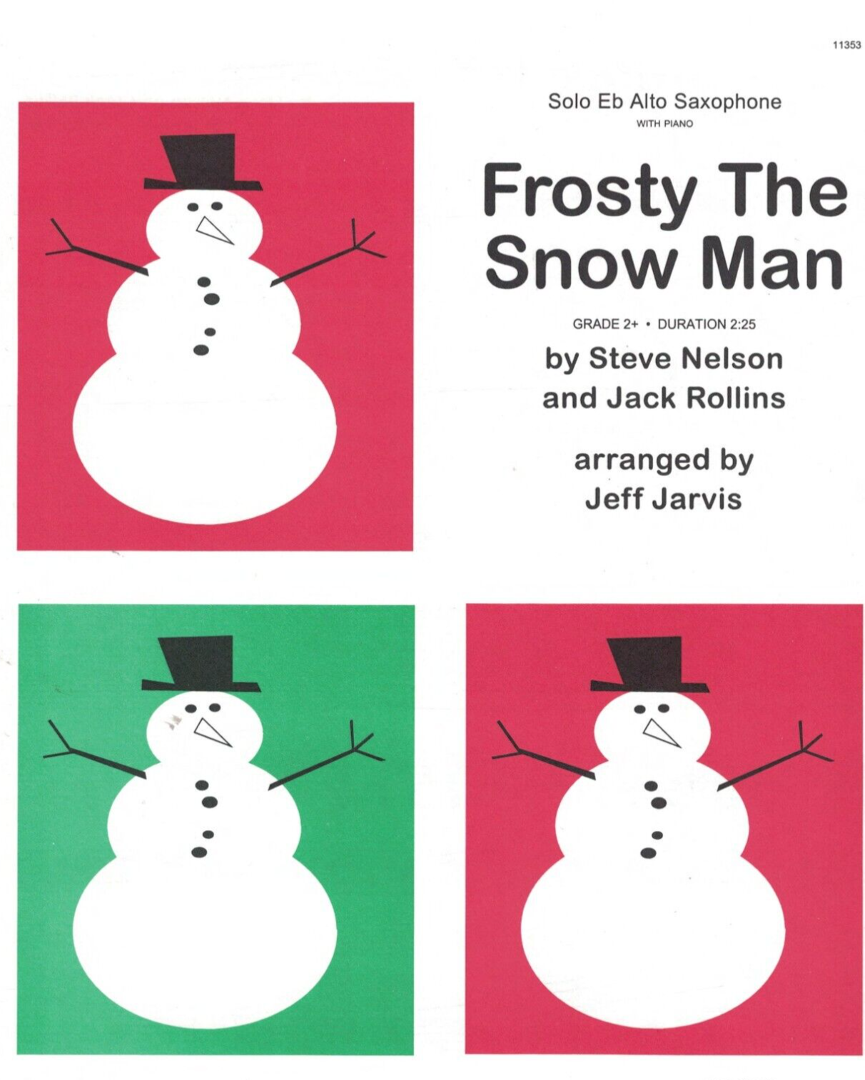 frosty-the-snowman-for-piano-and-alto-sax-book-sheet-music-ebay
