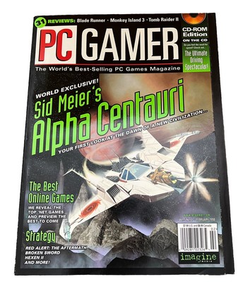 PC Gamer Magazine Feb 1998 Vol 5 No 2 Sid Meier s Alpha Centauri- No CD See Pics