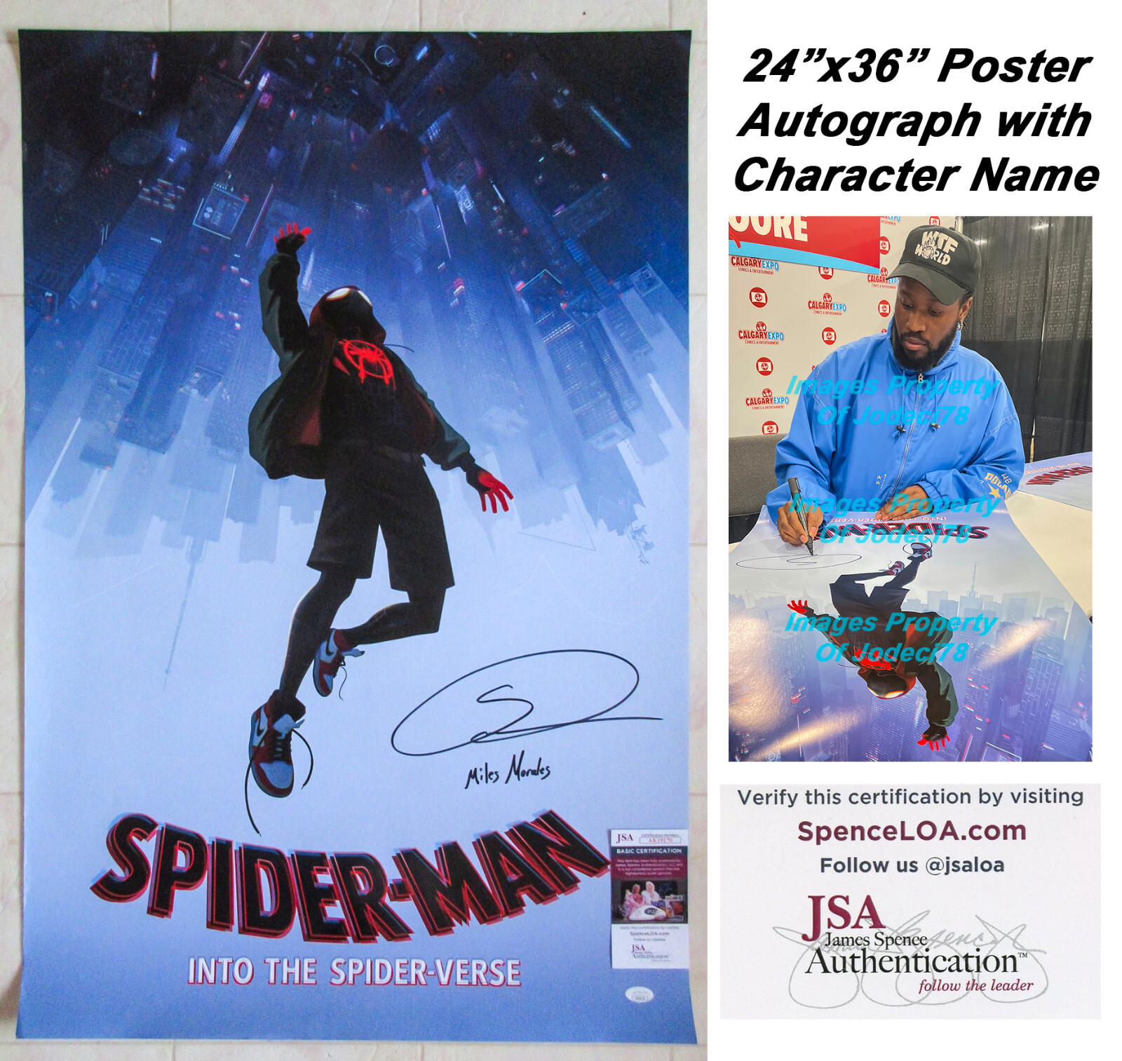 Shameik Moore Signed Spider-Man Into the Spider-Verse 24x36