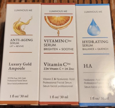 Luminous ME Anti-Aging Serum 1 oz. Lift + Revive  3-Pack EXPIRES 11/23 FREE SHIP