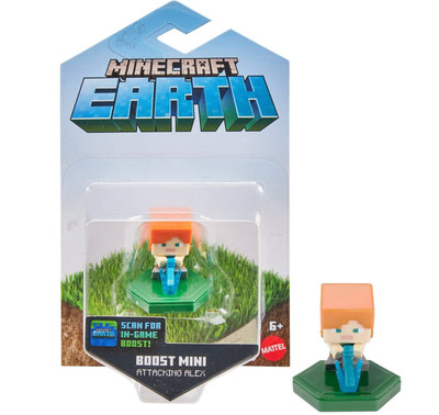 Minecraft Earth Attacking Alex Boost Mini 1'' Mini Figure in Game Boost NIP