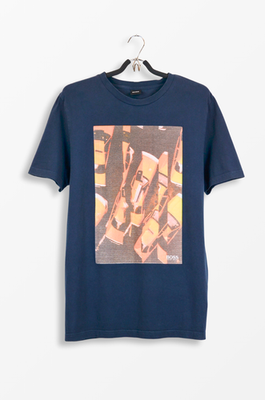 Hugo Boss Taxi Graphic Print Navy T-Shirt – Size L