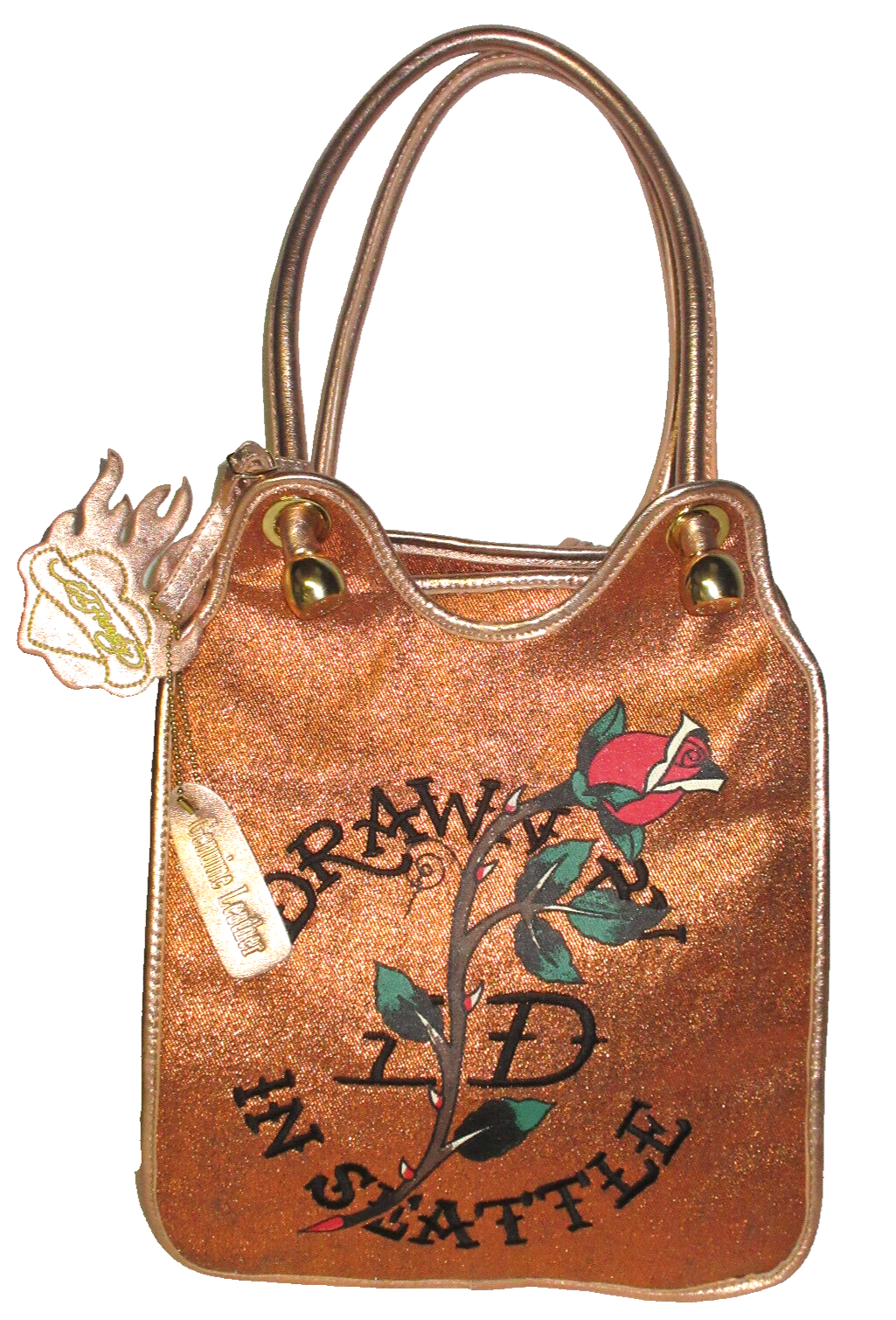 エドハーディーバック Ed Hardy Womens Canvas Bag Drawn by Ed in Seattle Logo