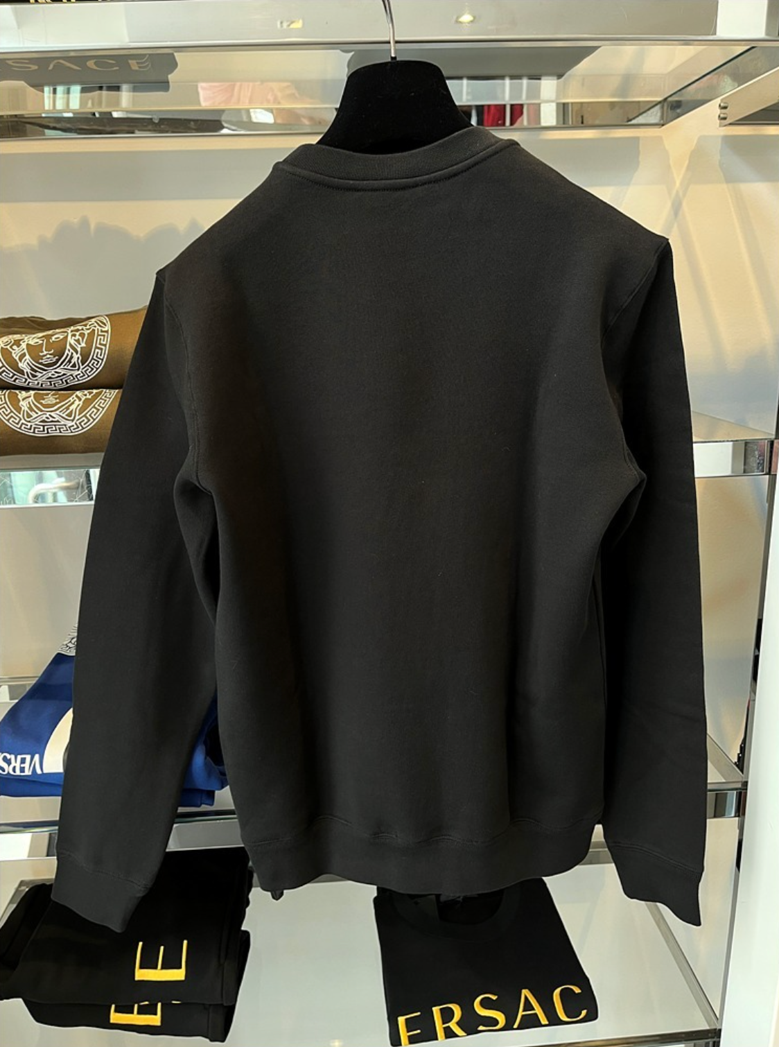 Pre-owned Versace Brushed Embroidery Logo Gold Sweater Sweatshirt Pullover Jumper Xl