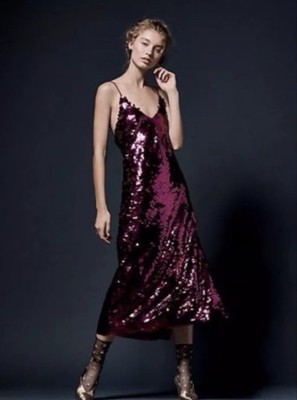 

Платье макси Free People с блестками, легко прилегающее, интимное, фиолетовое, розовое, , НОВИНКА, Purple pink