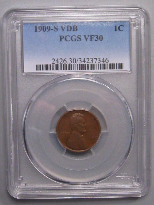 Choice VF Key-date 1909-s VDB LINCOLN Wheat Penny Cent. 