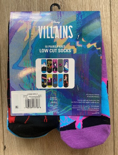 Disney Villains Womens Size 4-10 Ursula Low Cut Socks 10 Pairs