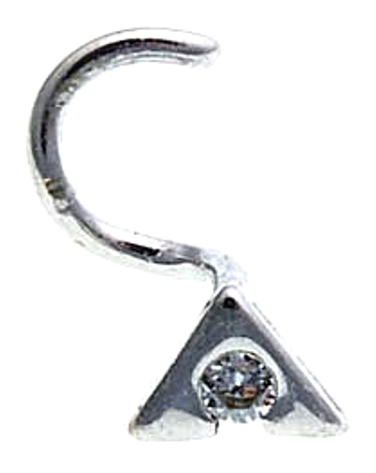 750 ECHT WEIßGOLD Zirkonia Nasenpiercing Nasenstecker Stern Herz 3eck 4eck Blume
