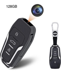 Car key fob with integrated camera, 128GB storage.