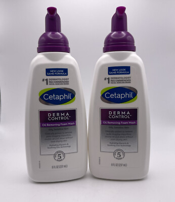 Lot Of 2 Cetaphil Pro DermaControl Oil Removing Foam Wash  8 Fl Oz New