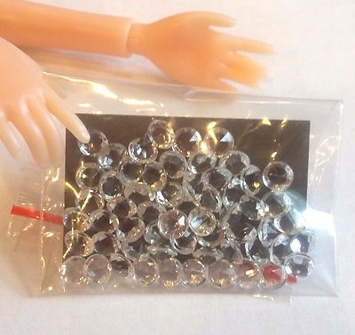 HUGE LOT of 50 Barbie Scale Imitation Diamond Jewel Stones BAG of BLING diorama