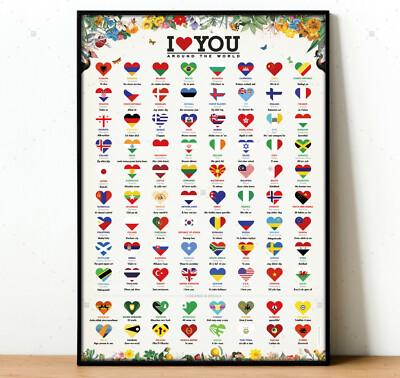 I LOVE YOU Poster, love wall art,  love you gift, gift for her, love heart