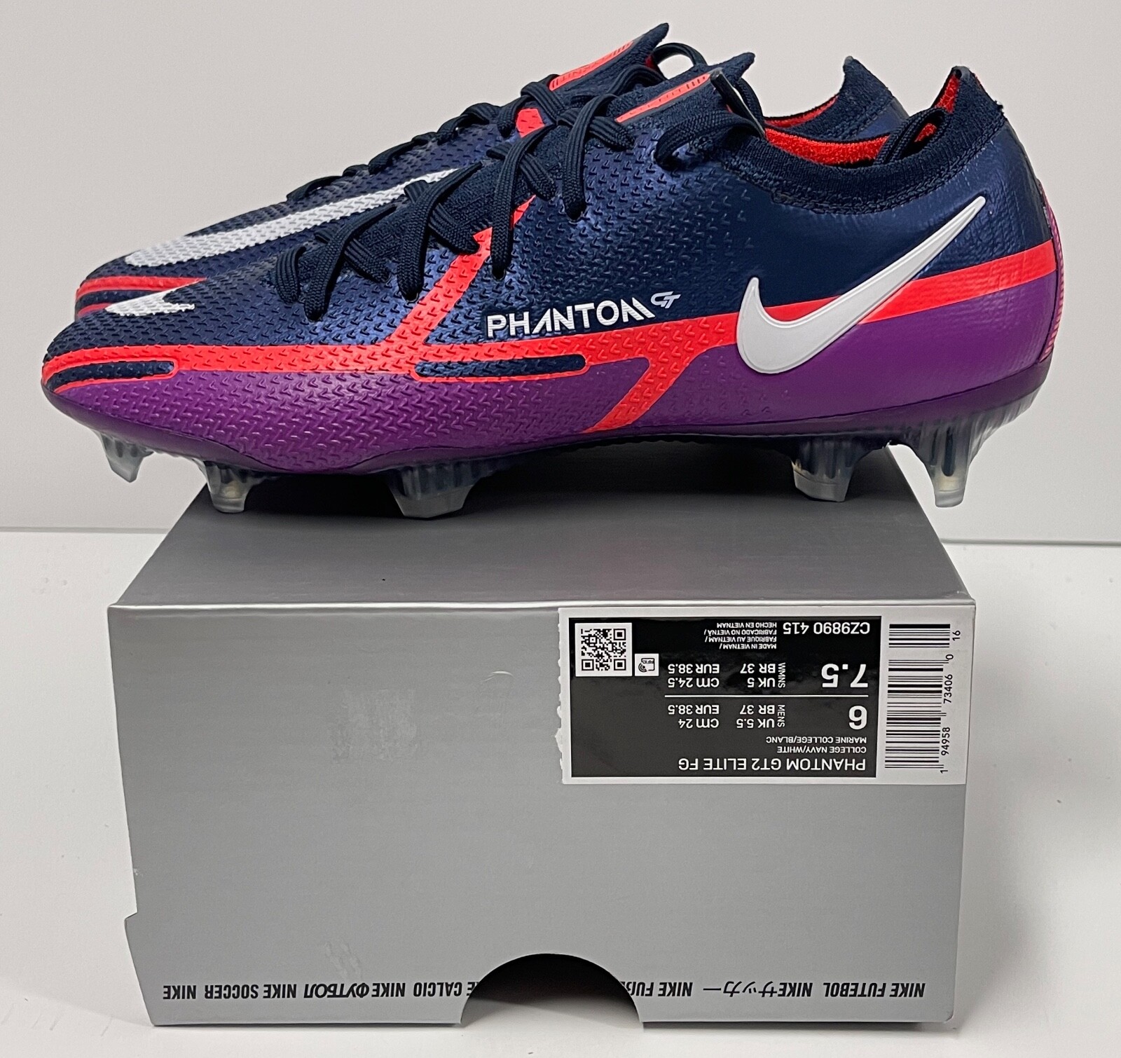 シューズ Nike Men's Phantom GT2 Elite FG Nike Men's Phantom GT2 DF Elite FG - White/Bright Crimson