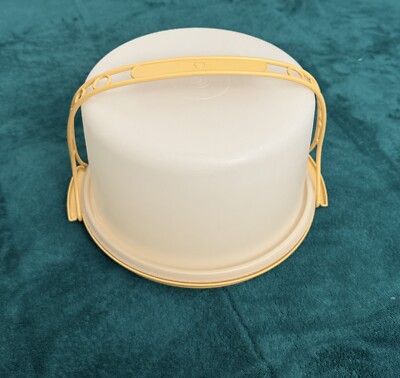 Tupperware Double Layer Cake Carrier Harvest Gold With Handle