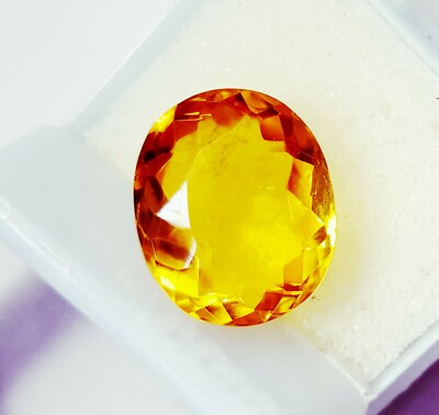 10.21 Ct Certified Untreated Loose Gemstone Natural Yellow Citrine Transparent