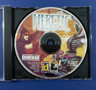 HERETIC Shareware CD-ROM PC game 1994 GT/ID Interactive Software DISC ONLY