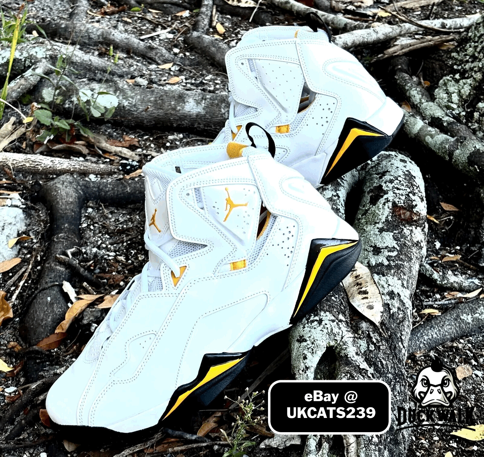 Nike Air Jordan True Flight Shoes White Black Yellow Ochre