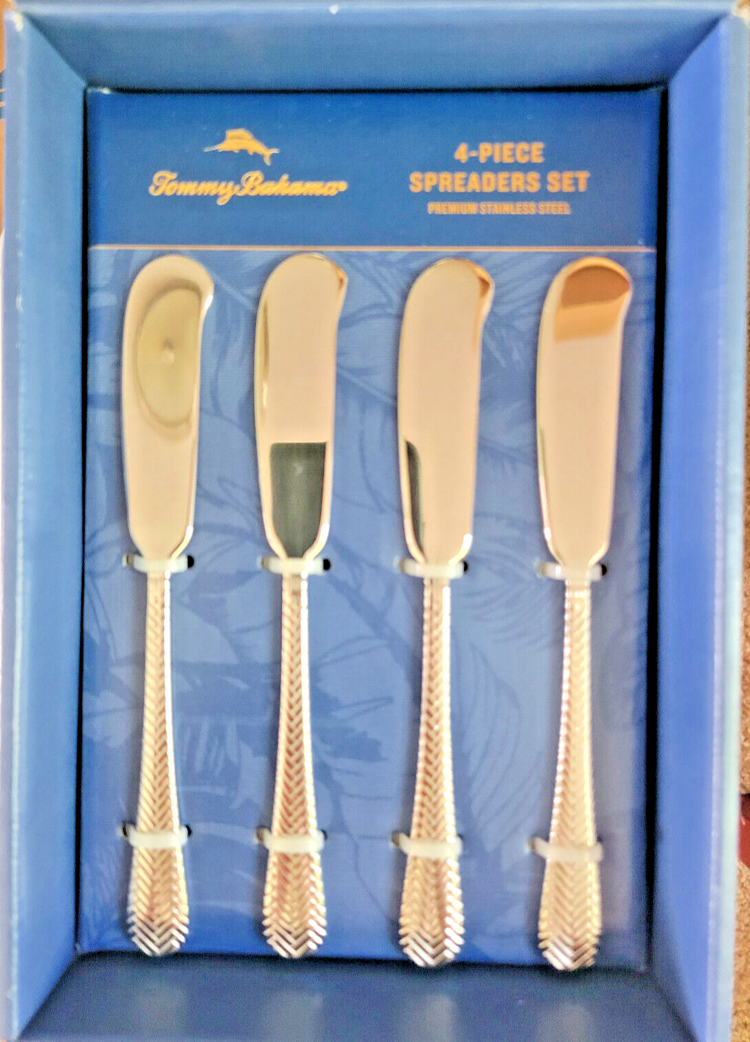 Tommy Bahama Stainless Steel Charcuterie Cheese Spreaders 4pc
