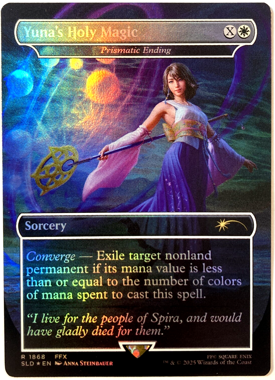 MTG Yuna's Holy Magic (Rainbow Foil) Secret Lair x Final
