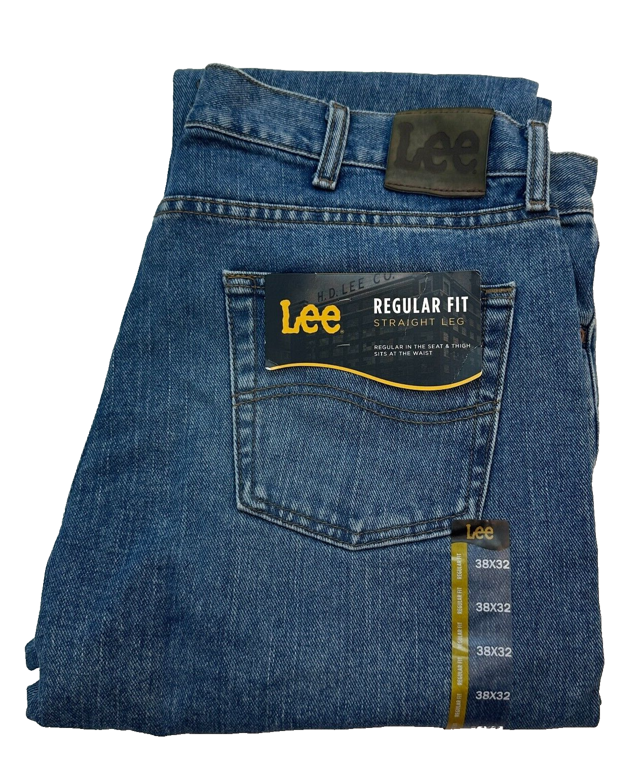 Lee Regular Fit Straight Leg Jeans Mens Size W38 L32 Blue New
