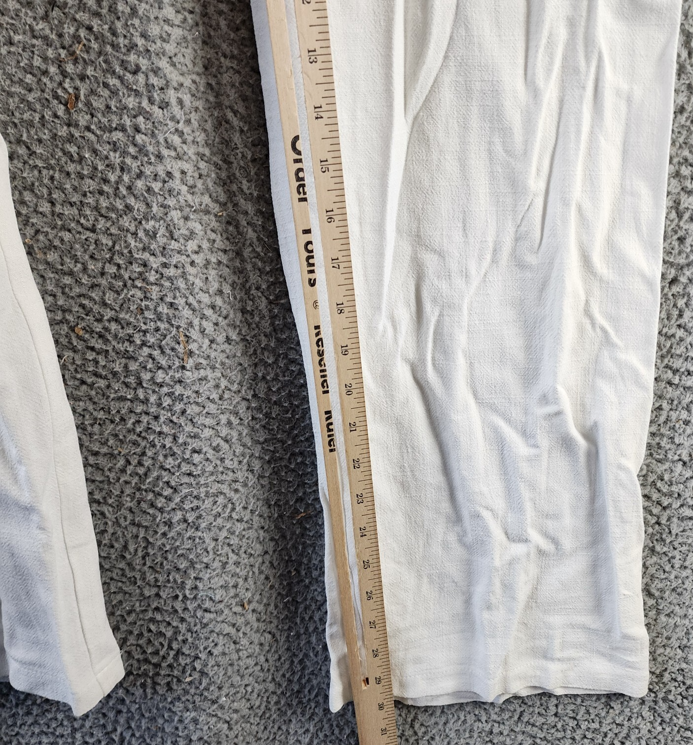 FORE Linen Blend High Rise Slim Fit Pants Womens XS White Belt Loops Zip Closure - Picture 7 of 13
