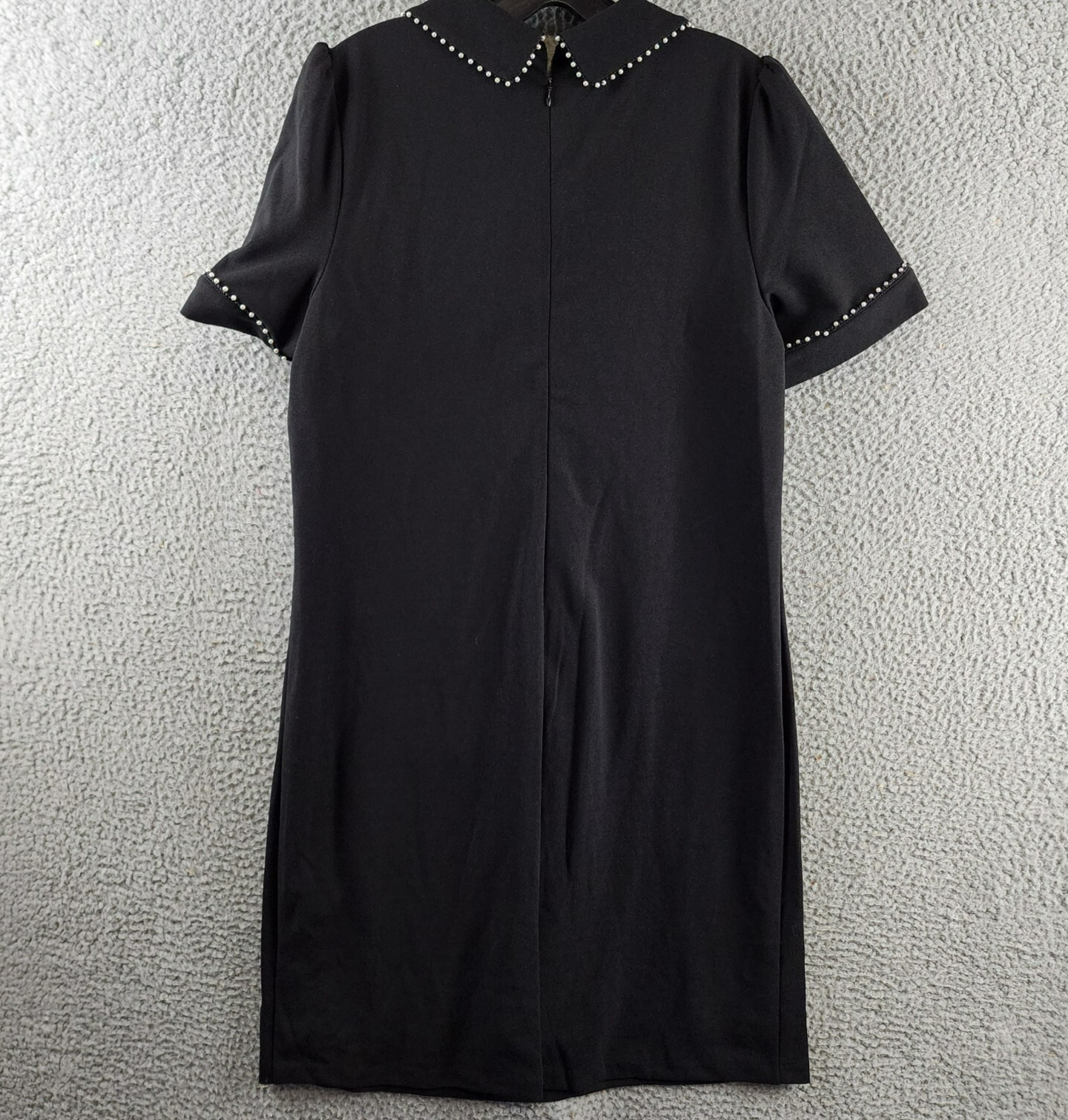 Julia Jordan Imitation Pearl Trim Stretch Jacquard Shift Dress Women's 12 Black - Picture 11 of 14