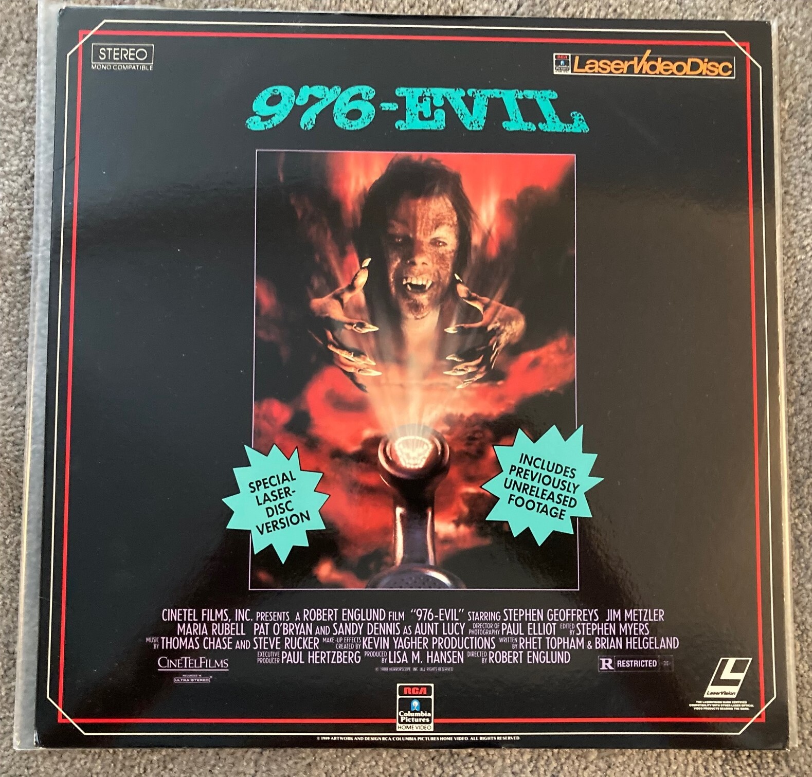 ホラー・スコープ 976-Evil Stephen Geoffreys Rare 976-EVIL Uncut Laserdisc 1989 Stephen Geoffreys Robert