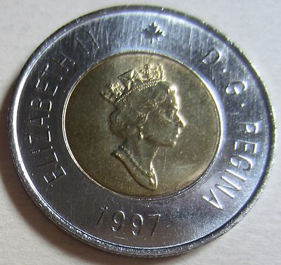 1997 Canada Toonie Two Dollar 2 $ Coin (Mint Condition UNC