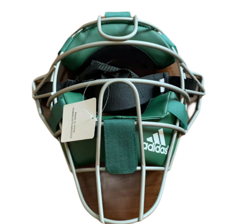 Adidas Pro Issue Baseball Catchers Umpires Mask Green Silver AZ5066