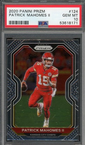 Patrick Mahomes 2020 Panini Prizm Football Card #124 Graded