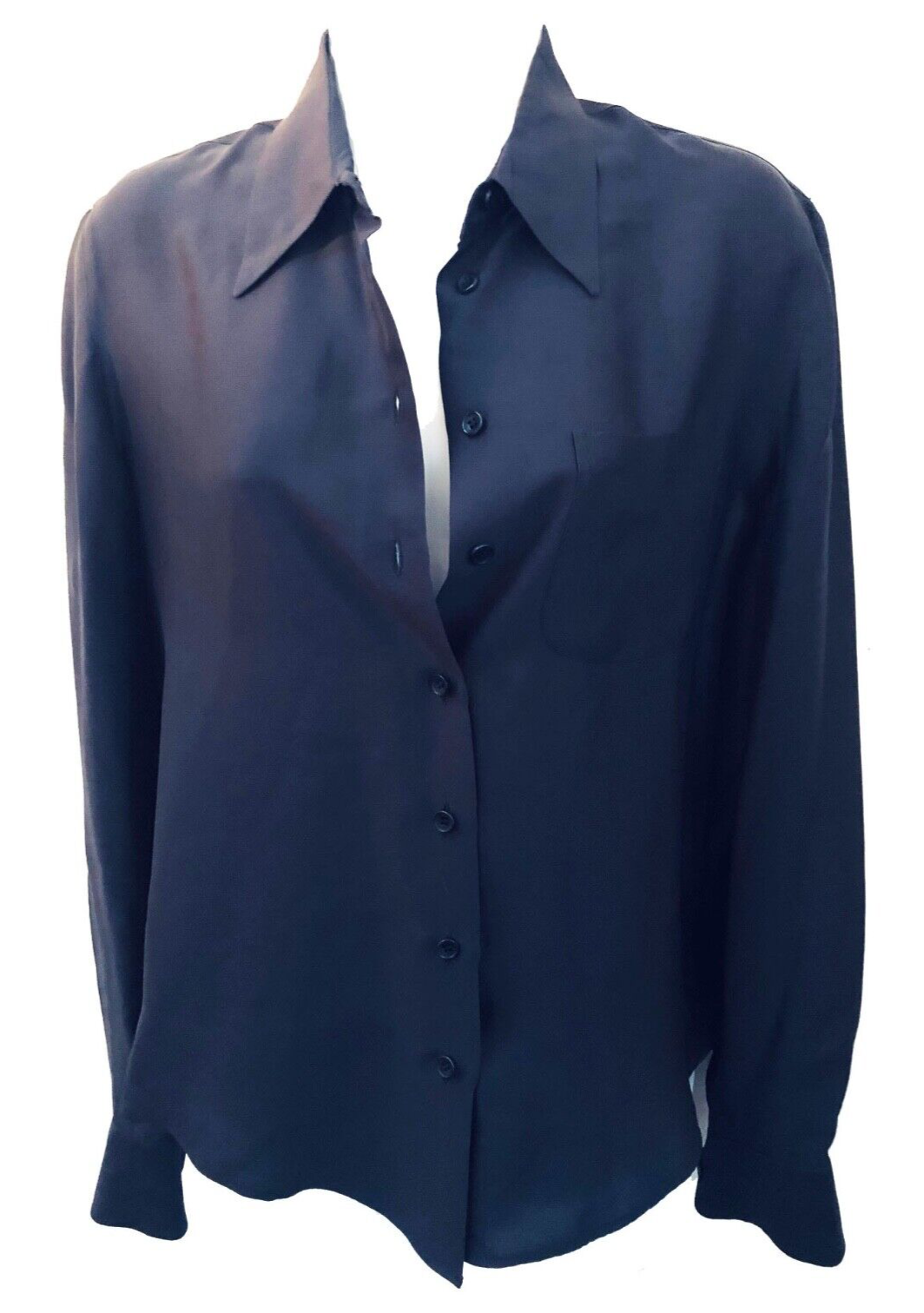 Giorgio Armani Vintage 80s Classic Black Silk Long Sleeve Giorgio Armani Vintage 80s Classic Black Silk Long Sleeve