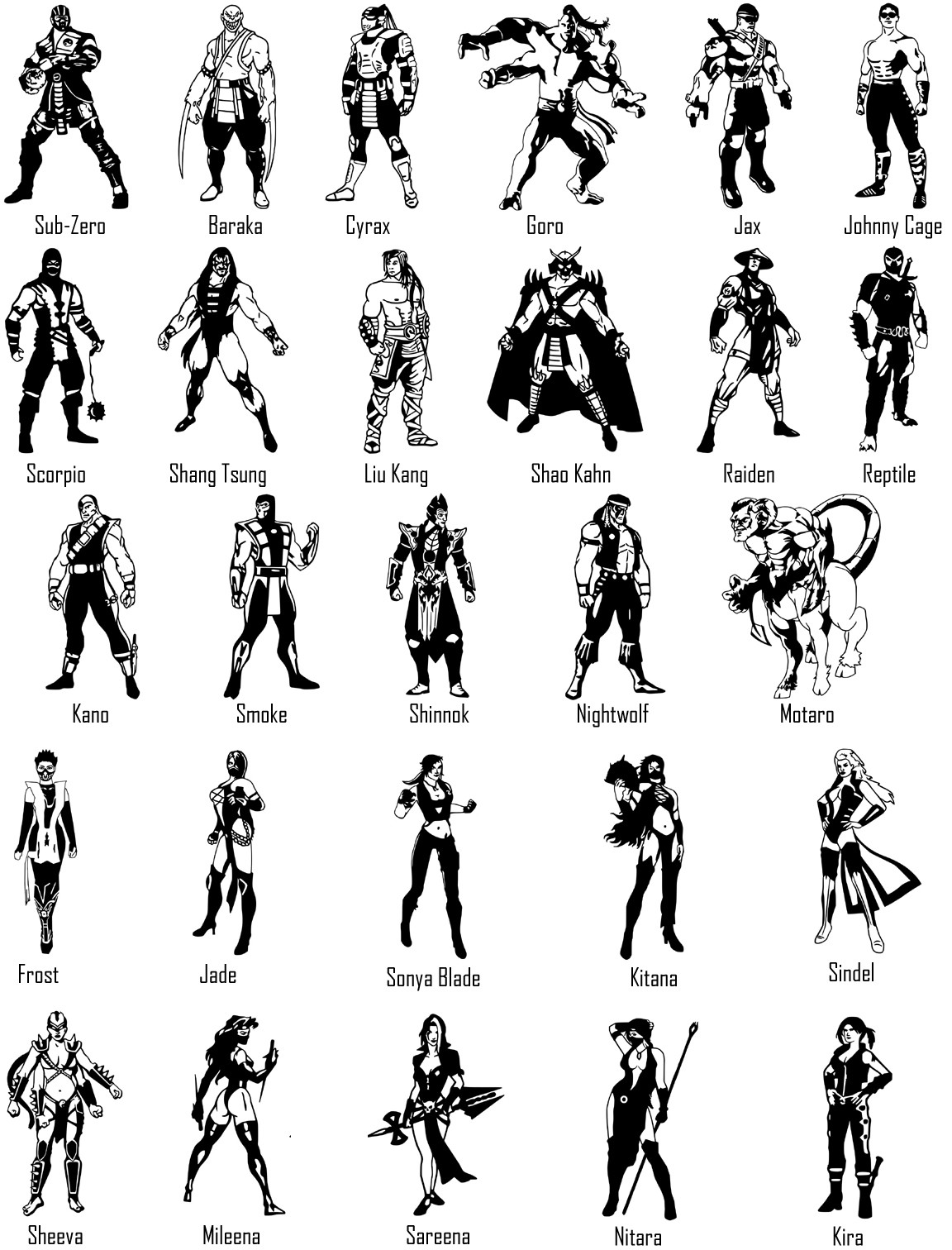 Mortal Kombat Vinyl Decal Sticker Car Window Sub-Zero Liu Kang