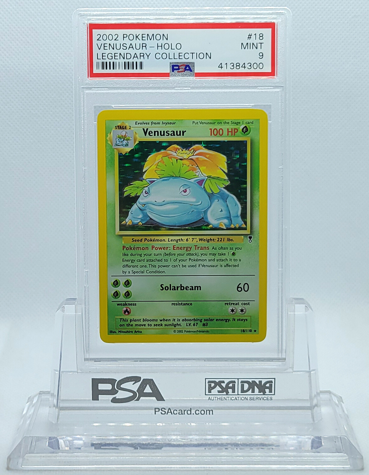 2002 POKEMON LEGENDARY COLLECTION VENUSAUR #18 HOLO FOIL PSA