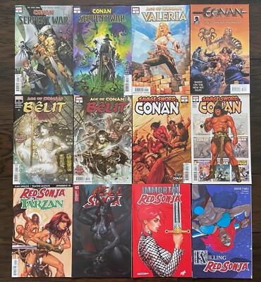 CONAN THE BARBARIAN and RED SONJA COMIC BOOK LOT (12 issues) VALERIA BELIT