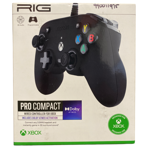 RIG Pro Compact Wired Xbox One Controller, Dolby Atmos, Black