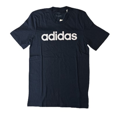

Adidas Мужская футболка с круглым вырезом и короткими рукавами с графическим принтом и большим логотипом (темно-синий/белый, Navy/white