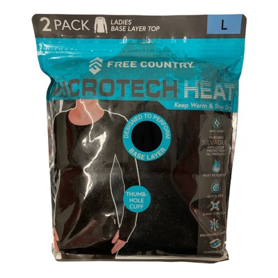

Женский топ Microtech Heat Base Layer с длинным рукавом Free Country (2 шт.), Черный